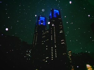 丹下散歩、大雨と都庁と新宿パークタワー、デタッチメント、フラフラ、20240731